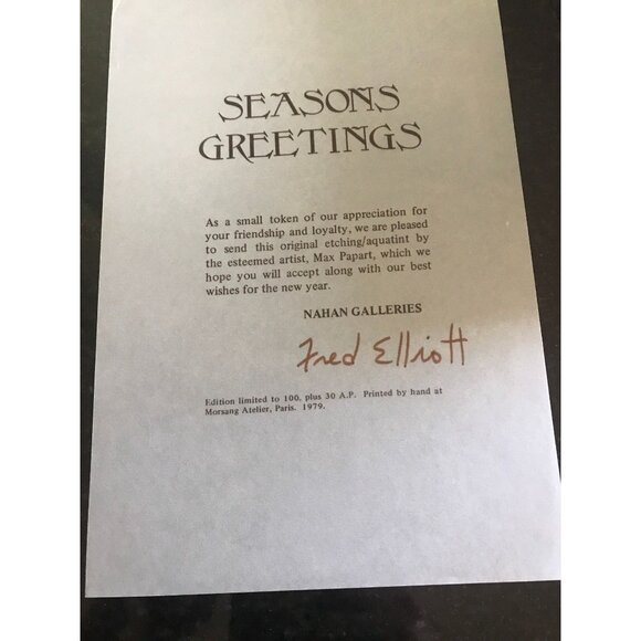 Vintage Max Papart "The Circle" Original Etching/Aquatint Edition 71/100 Signed - Picture 7 of 10